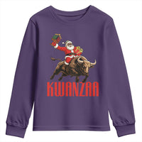 Happy Kwanzaa Youth Sweatshirt Rodeo Black Santa African American Holiday Gift - Wonder Print Shop