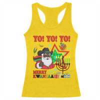 Merry Kwanzaa Black Santa Cowboy Racerback Tank Top African Heritage Celebration Gift - Wonder Print Shop