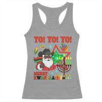 Merry Kwanzaa Black Santa Cowboy Racerback Tank Top African Heritage Celebration Gift - Wonder Print Shop