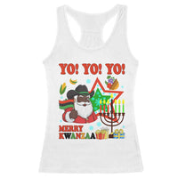 Merry Kwanzaa Black Santa Cowboy Racerback Tank Top African Heritage Celebration Gift - Wonder Print Shop