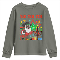 Merry Kwanzaa Black Santa Cowboy Youth Sweatshirt African Heritage Celebration Gift - Wonder Print Shop