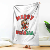 Merry Kwanzaa Cowboy Black Santa Throw Blanket African American Christmas Gift - Wonder Print Shop