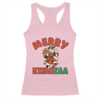 Merry Kwanzaa Cowboy Black Santa Racerback Tank Top African American Christmas Gift - Wonder Print Shop