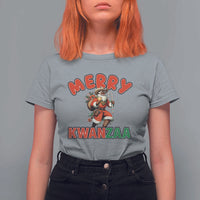 Merry Kwanzaa Cowboy Black Santa T Shirt For Women African American Christmas Gift - Wonder Print Shop