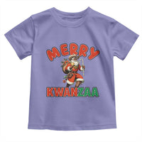 Merry Kwanzaa Cowboy Black Santa Toddler T Shirt African American Christmas Gift - Wonder Print Shop