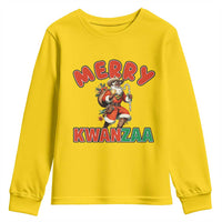 Merry Kwanzaa Cowboy Black Santa Youth Sweatshirt African American Christmas Gift - Wonder Print Shop