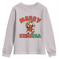 Merry Kwanzaa Cowboy Black Santa Youth Sweatshirt African American Christmas Gift - Wonder Print Shop