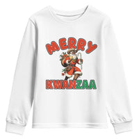 Merry Kwanzaa Cowboy Black Santa Youth Sweatshirt African American Christmas Gift - Wonder Print Shop