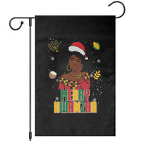Merry Kwanzaa African American Girl Santa Hat Garden Flag Christmas Gift - Wonder Print Shop