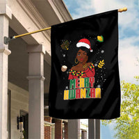 Merry Kwanzaa African American Girl Santa Hat Garden Flag Christmas Gift - Wonder Print Shop
