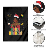 Merry Kwanzaa African American Girl Santa Hat Garden Flag Christmas Gift - Wonder Print Shop