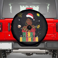 Merry Kwanzaa African American Girl Santa Hat Spare Tire Cover Christmas Gift - Wonder Print Shop