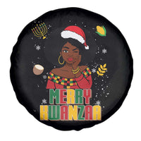 Merry Kwanzaa African American Girl Santa Hat Spare Tire Cover Christmas Gift - Wonder Print Shop