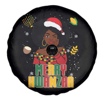 Merry Kwanzaa African American Girl Santa Hat Spare Tire Cover Christmas Gift - Wonder Print Shop