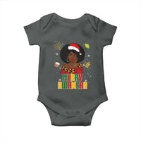 Merry Kwanzaa African American Girl Santa Hat Baby Onesie Christmas Gift - Wonder Print Shop