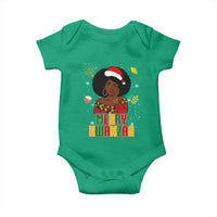 Merry Kwanzaa African American Girl Santa Hat Baby Onesie Christmas Gift - Wonder Print Shop