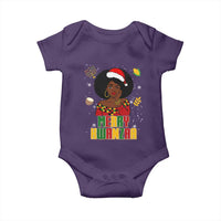 Merry Kwanzaa African American Girl Santa Hat Baby Onesie Christmas Gift - Wonder Print Shop
