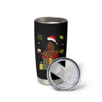Merry Kwanzaa African American Girl Santa Hat Tumbler Cup Christmas Gift - Wonder Print Shop