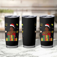 Merry Kwanzaa African American Girl Santa Hat Tumbler Cup Christmas Gift - Wonder Print Shop