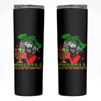King Lion Of Africa Kwanzaa Map Skinny Tumbler Heritage Pride Gift - Wonder Print Shop