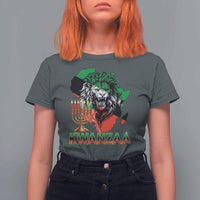 King Lion Of Africa Kwanzaa Map T Shirt For Women Heritage Pride Gift - Wonder Print Shop