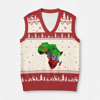 Happy Kwanzaa Lion V-Neck Knit Sweater Vest African Heritage Pride Gift For Men - Wonder Print Shop