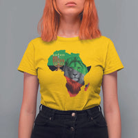 Happy Kwanzaa Lion T Shirt For Women African Heritage Pride Gift For Men - Wonder Print Shop