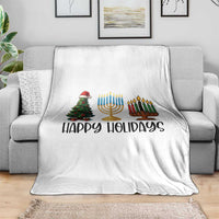 Christmas Hanukkah Kwanzaa Celebration Gift Throw Blanket Happy Holidays - Wonder Print Shop