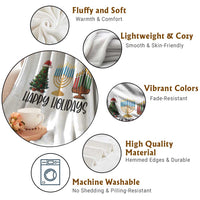 Christmas Hanukkah Kwanzaa Celebration Gift Throw Blanket Happy Holidays - Wonder Print Shop