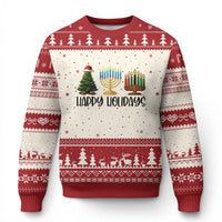 Xmas Hanukkah Kwanzaa Celebration Gift Ugly Christmas Sweater Happy Holidays - Wonder Print Shop
