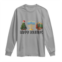 Christmas Hanukkah Kwanzaa Celebration Gift Long Sleeve Shirt Happy Holidays - Wonder Print Shop