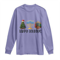 Christmas Hanukkah Kwanzaa Celebration Gift Long Sleeve Shirt Happy Holidays - Wonder Print Shop