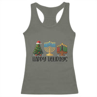 Christmas Hanukkah Kwanzaa Celebration Gift Racerback Tank Top Happy Holidays - Wonder Print Shop