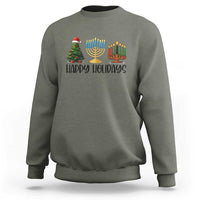 Christmas Hanukkah Kwanzaa Celebration Gift Sweatshirt Happy Holidays - Wonder Print Shop
