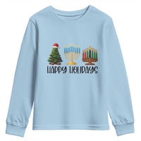 Christmas Hanukkah Kwanzaa Celebration Gift Youth Sweatshirt Happy Holidays - Wonder Print Shop