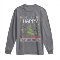 Happy Holidays For All Christmas Hanukkah Kwanzaa Gift Long Sleeve Shirt - Wonder Print Shop