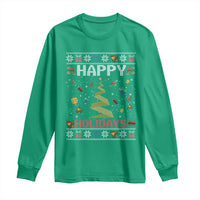 Happy Holidays For All Christmas Hanukkah Kwanzaa Gift Long Sleeve Shirt - Wonder Print Shop
