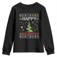 Happy Holidays For All Christmas Hanukkah Kwanzaa Gift Youth Sweatshirt - Wonder Print Shop