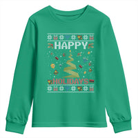 Happy Holidays For All Christmas Hanukkah Kwanzaa Gift Youth Sweatshirt - Wonder Print Shop