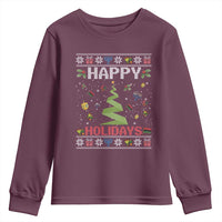 Happy Holidays For All Christmas Hanukkah Kwanzaa Gift Youth Sweatshirt - Wonder Print Shop