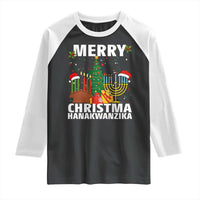 Merry Christmahanakwanzika Raglan Shirt Christmas Hanukkah Kwanzaa Celebration Gift - Wonder Print Shop