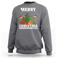 Merry Christmahanakwanzika Sweatshirt Christmas Hanukkah Kwanzaa Celebration Gift - Wonder Print Shop