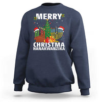 Merry Christmahanakwanzika Sweatshirt Christmas Hanukkah Kwanzaa Celebration Gift - Wonder Print Shop