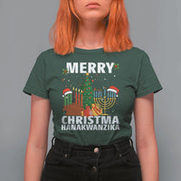 Merry Christmahanakwanzika T Shirt For Women Christmas Hanukkah Kwanzaa Celebration Gift - Wonder Print Shop