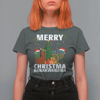 Merry Christmahanakwanzika T Shirt For Women Christmas Hanukkah Kwanzaa Celebration Gift - Wonder Print Shop