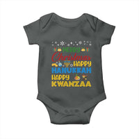 Celebrate All Holidays Merry Christmas Hanukkah Kwanzaa Gift Baby Onesie - Wonder Print Shop
