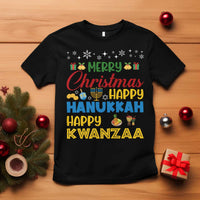 Celebrate All Holidays Merry Christmas Hanukkah Kwanzaa Gift T Shirt - Wonder Print Shop