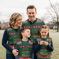 Celebrate All Holidays Merry Xmas Hanukkah Kwanzaa Gift V-Neck Knit Sweater Vest - Wonder Print Shop