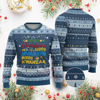 Celebrate All Holidays Merry Christmas Chanukkah Kwanzaa Gift Hanukkah Ugly Sweater - Wonder Print Shop