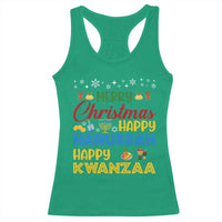 Celebrate All Holidays Merry Christmas Hanukkah Kwanzaa Gift Racerback Tank Top - Wonder Print Shop